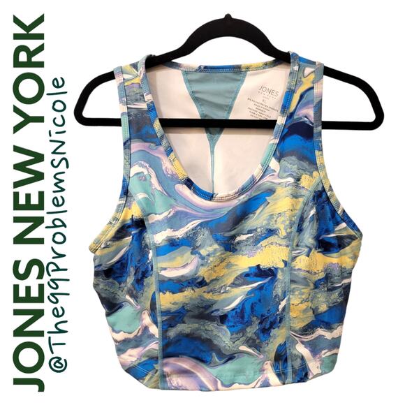 Jones New York Racerback Bra Tank in Blue Green - Picture 1 of 8